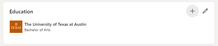Screenshot of LinkedIn Education Section