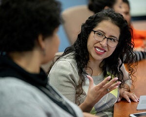 Students talking during a class