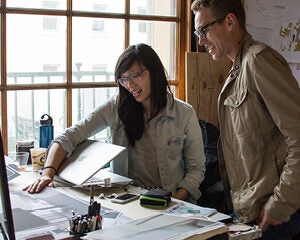 Two professionals collaborating
