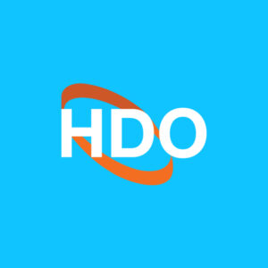 HDO logo on a cyan background