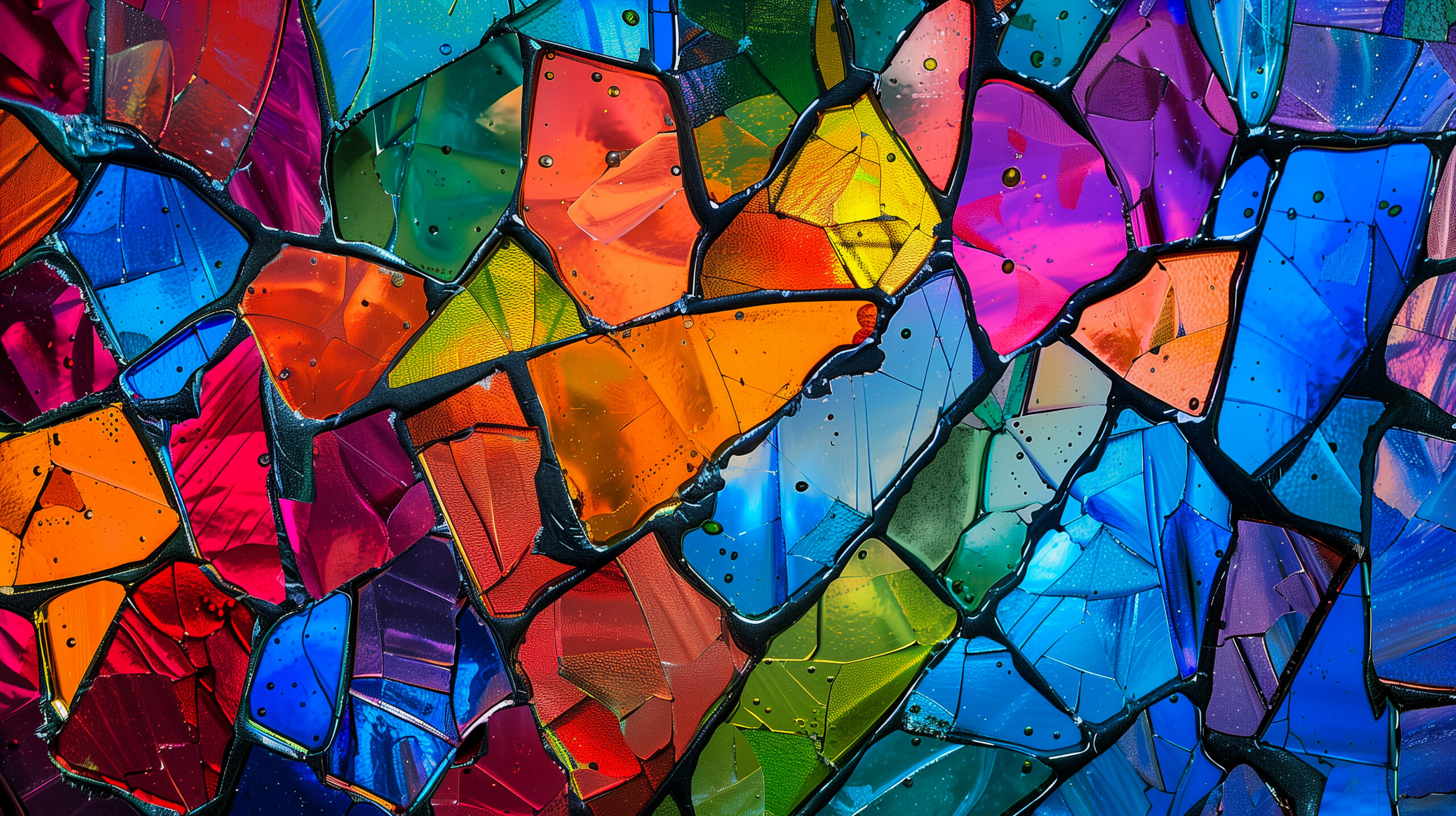 Colorful broken glass mosaic 